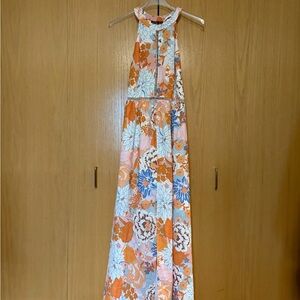 Floral Halter Maxi Dress - Multicolor